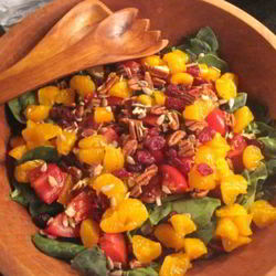 Рецепт Салата из шпината с мандаринами