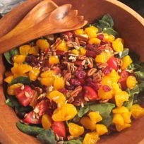 Салат из шпината с мандаринами