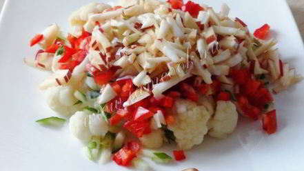 Рецепт салата из цветной капусты с яблоками