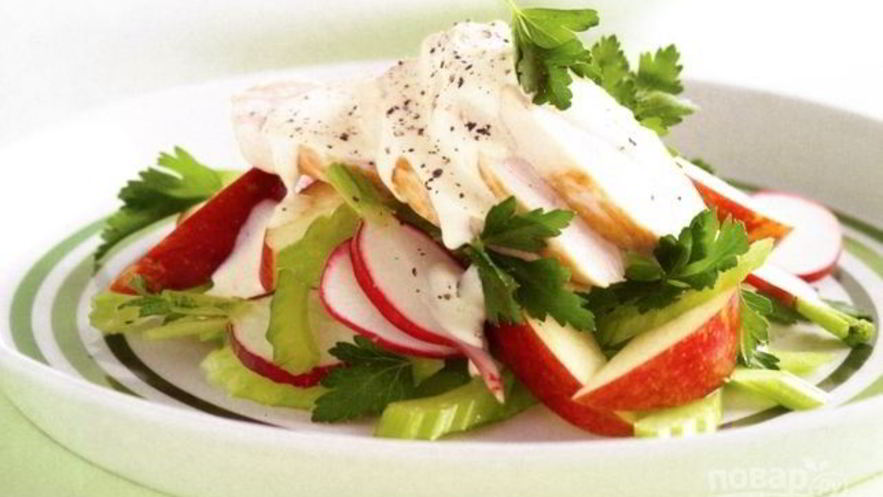 Рецепт салата курица с сельдереем