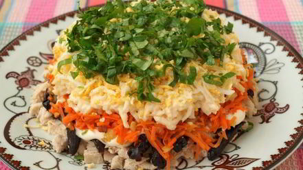 Рецепт салата марсель с курицей и черносливом