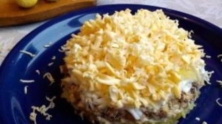 Рецепт мимозы с картошкой