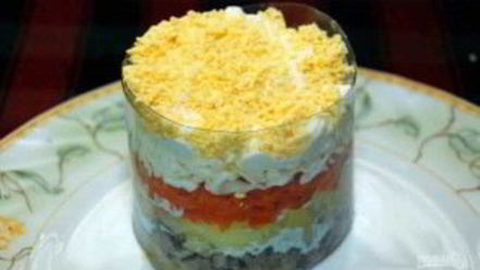 Рецепт мимозы с консервой