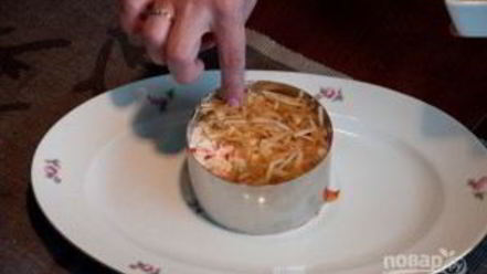 Рецепт мимозы с крабовыми палочками и яблоком