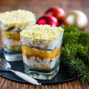 Рецепт Мимозы в бокале