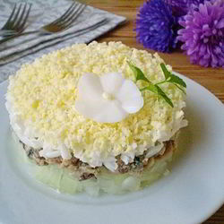 Рецепт Салата Мимоза без картофеля