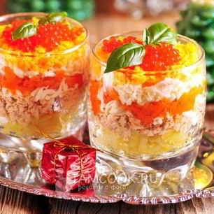 Рецепт Салата Мимоза новогодний