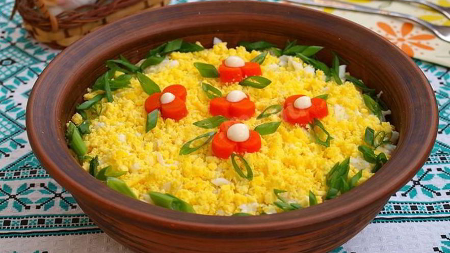 Рецепт салата мимоза с горбушей классический