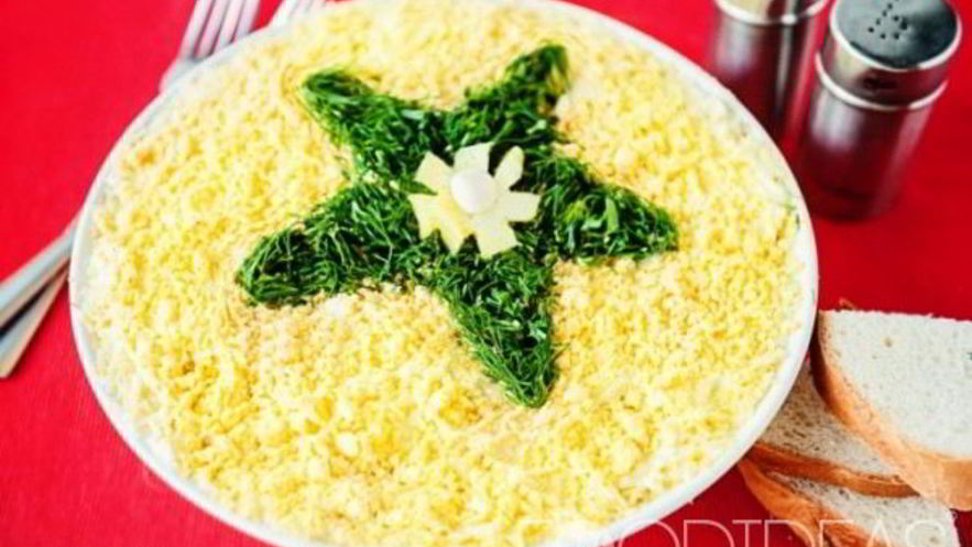 Рецепт салата мимоза с маслом