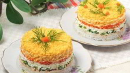 Рецепт салата мимоза с рисом и сыром