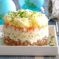 Рецепт Салата Мимоза с сайрой