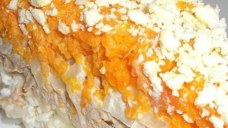 Рецепт салата мимоза с сыром и яблоками