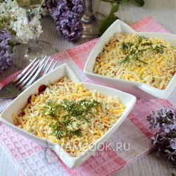 Рецепт Салата Мимоза с яблоком