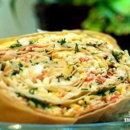 Рецепт Салата Мимоза в лаваше