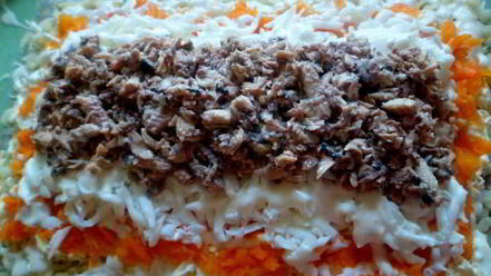 Рецепт салата-рулета мимоза