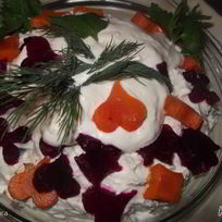 Салат Мой каприз с творогом морковью и свеклой