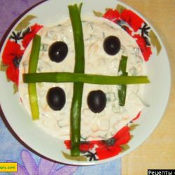 Рецепт Салата на оливковом масле с яйцом и зеленым луком