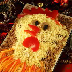 Рецепт Салата Петушок с корейской морковкой