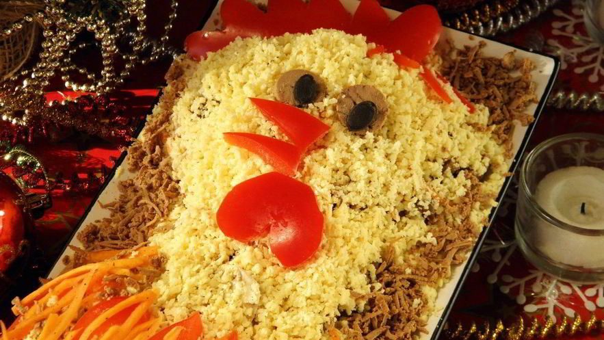 Рецепт салата петушок с корейской морковкой