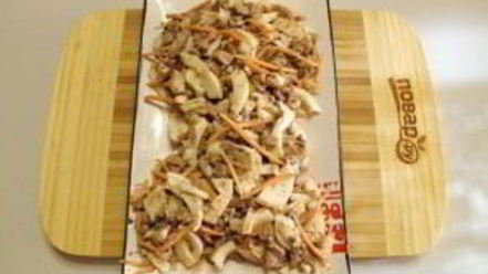 Рецепт салата петушок с корейской морковкой