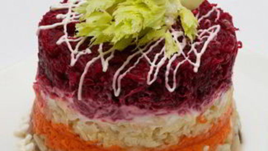 Рецепт красивой селедки под шубой