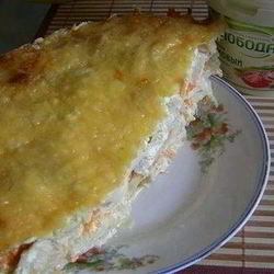 Рецепт Куриного филе под шубой из овощей