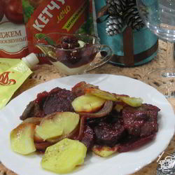 Рецепт Мяса под шубой Зимняя клюква