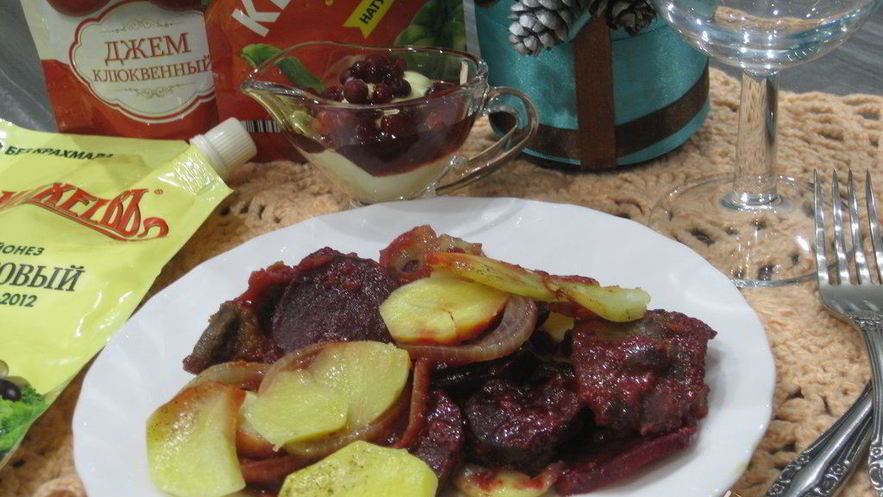 Рецепт мяса под шубой зимняя клюква