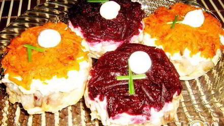 Рецепт пирожных сельдь под шубой