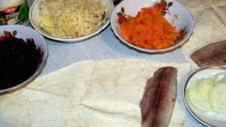 Рецепт рулета селедка под шубой в лаваше