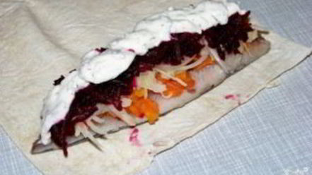 Рецепт рулета селедка под шубой в лаваше