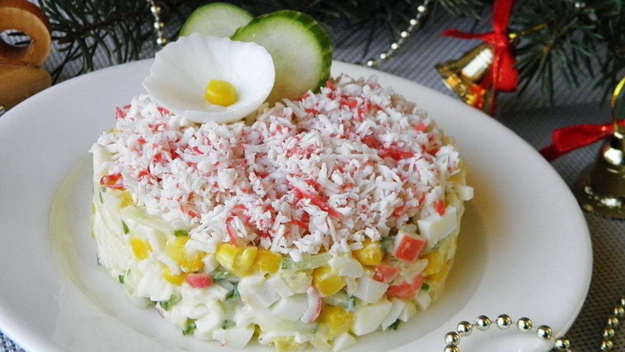 Рецепт салата крабового под шубой