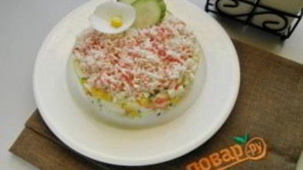 Рецепт салата крабового под шубой