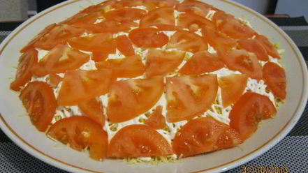 Рецепт сельди под шубой из помидор