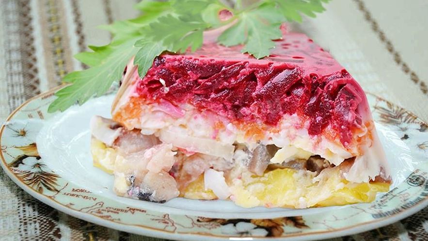 Рецепт сельди под шубой классическая с желатином