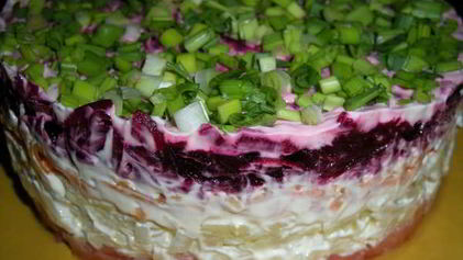 Рецепт Селедки под шубой с семгой