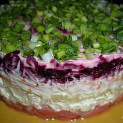 Рецепт Селедки под шубой с семгой