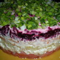 Селедка под шубой с семгой