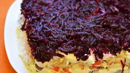 Рецепт селедки под шубой с яблоком