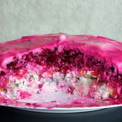 Рецепт Селедки под шубой с жареным луком