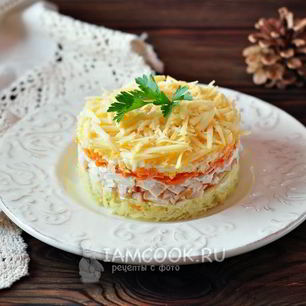 Рецепт Салата Рождество с копченой грудкой