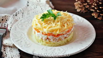 Рецепт Салата Рождество с копченой грудкой