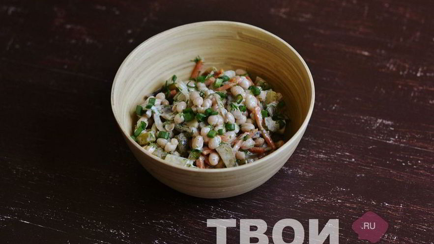 Рецепт салата с фасолью и грибами