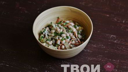 Рецепт салата с фасолью и грибами