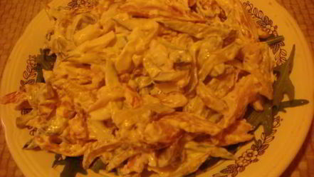 Рецепт салата с копченой курицей и огурцами