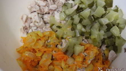 Рецепт салата с курицей и фасолью сытный