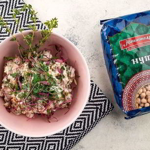 Рецепт Салата с нутом, баклажанами и фетой