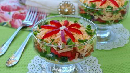 Рецепт салата с тунцом и сыром