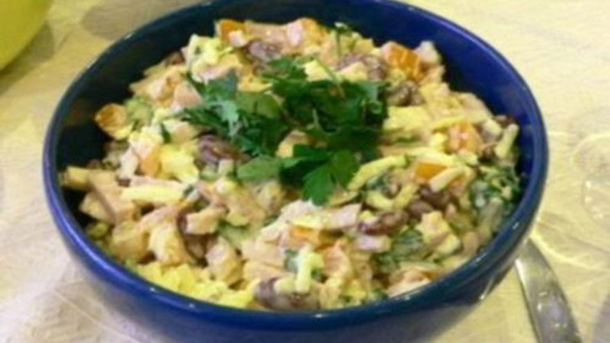 Рецепт салата татарского с сардинами и говядиной