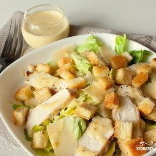 Рецепт Салата Цезарь с курицей с майонезом